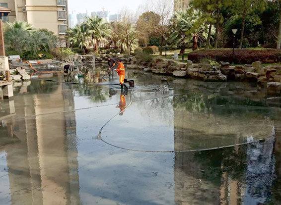 涪城景观池淤泥清理